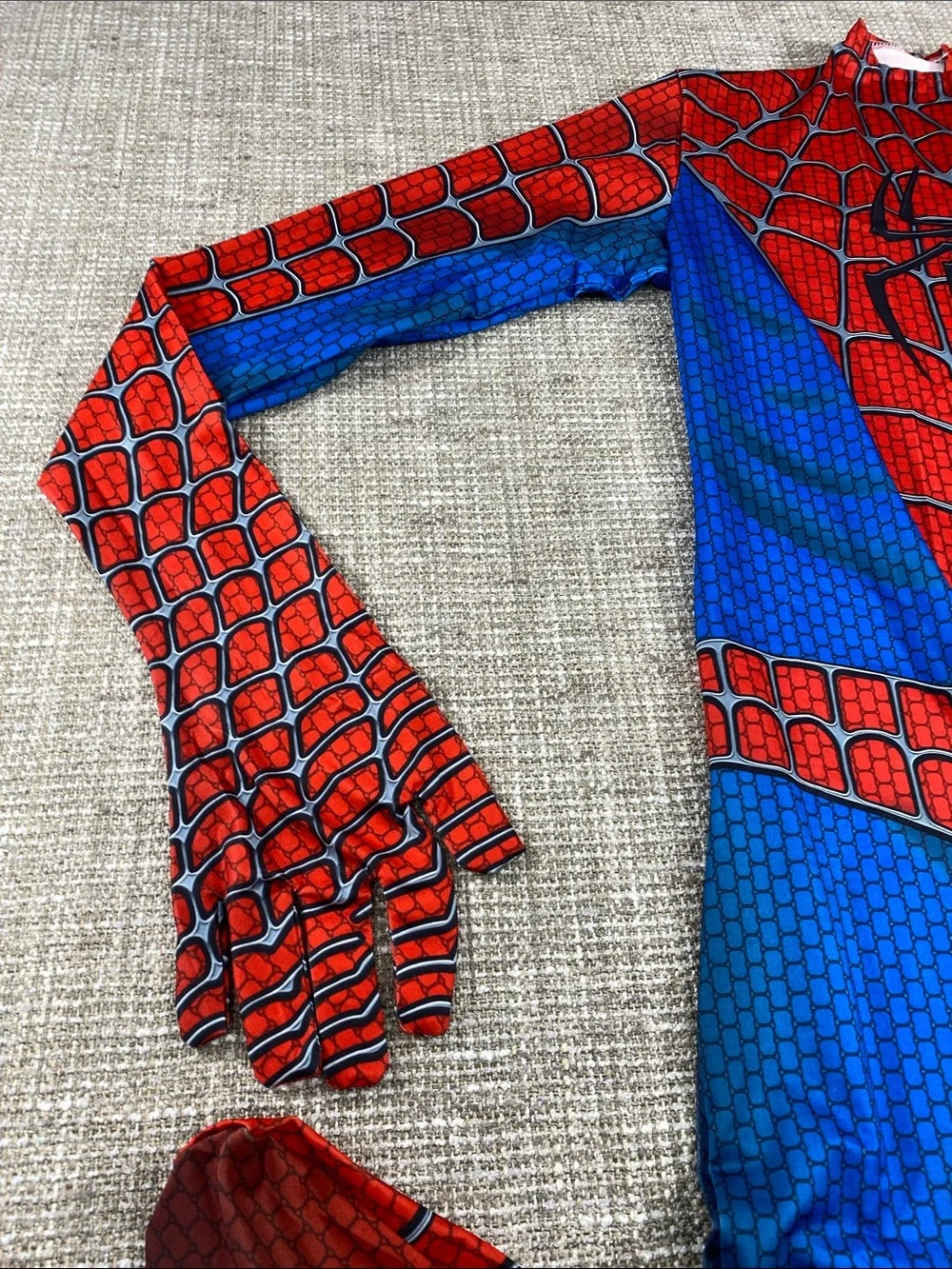 Mens Spider-Inspired Red & Blue Face Mask Costume Set Spider-Man large new